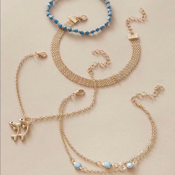 Dolphin & Bead Decor Anklet Set - Picture 3 of 4